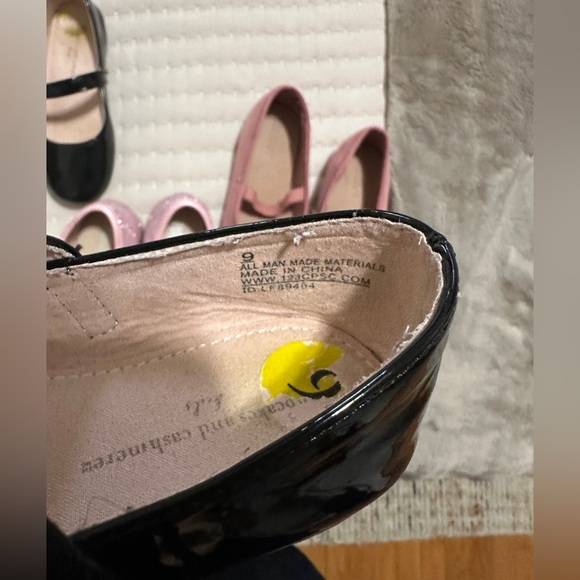 Kids/Toddler Ballet Flats Bundle - Black, Pink, and Glitter Pink size 9 - Picture 9 of 9